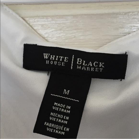 White House Black Market Geometric Print Dress - Blue and Cream - Picture 5 of 6